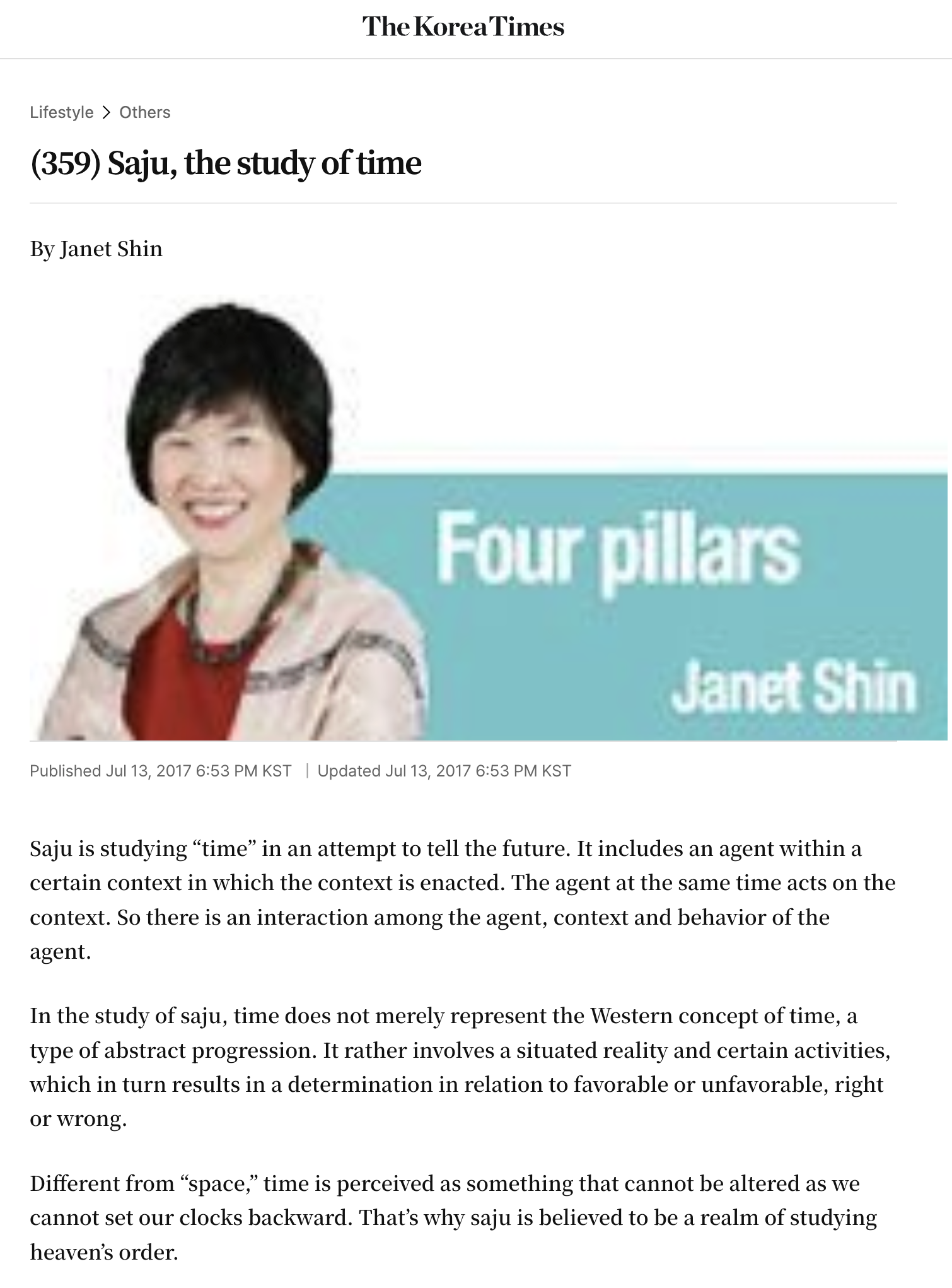 The Korea Times 칼럼 — By Janet Shin